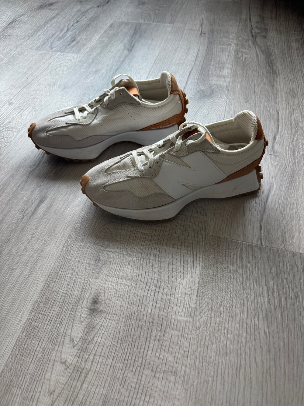 adidas Cream and Tan Retro Runner Sneakers 327 style - Picture 2 of 12
